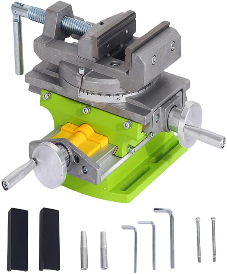 BACHIN Rotary Table 90 ° 3" Cross Slide Drill Press Vise Horizontal Precision Milling Drilling Machine Vernier Reading Milling Drilling Boring - Image 1